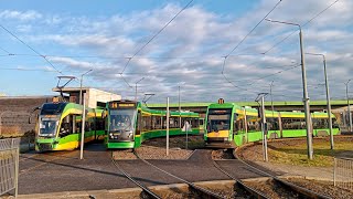 MPK Poznań Linia 11 kierunek Zjazd do zajezdni Głogowska(trasa zmieniona).Solaris Tramino S105P.