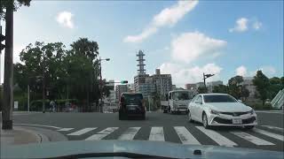 車載動画　鹿児島市　イオン鴨池店～県道20号～みゆき通り～国道3号～県護国神社前～旧島津氏玉里邸庭園　風景