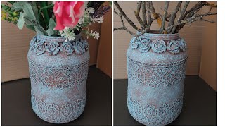 Простая ИДЕЯ декора банки// Как из банки сделать вазу💥jar vase