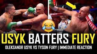 USYK BATTERS TYSON FURY TO DEFEAT!!! 😂😂😂 IMMEDIATE REACTION (NO FIGHT FOOTAGE)