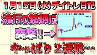 【デイトレ＆スイング結果】調子こいて流行り銘柄に突撃も、、やっぱり勝てず２連敗、、、