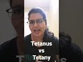 tetanus and tetany