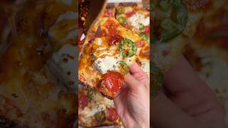 the crisp on this Detroit style pizza is everything