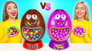 Bubble Gum vs Chocolate Food Challenge | Kitchen Hacks and Recipes by Choco DO