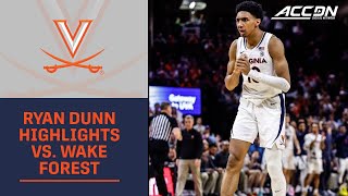 UVA's Ryan Dunn Notches 7 Blocks Versus Wake Forest