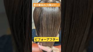 【ビフォーアフター】白髪ぼかしの褪色後〜染めたてのナチュラルカラーまで😊 #color #2024 #hair #上品 #脱白髪染め #beforeafter #salon #bleach