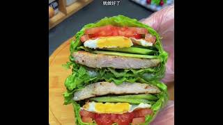 Sandwich végétarien,je peux manger pendant une semaine d'affilée !Douceurs régime.连着吃一个星期都吃不腻的蔬菜三明治！