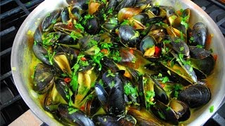 Coconut Curry Mussels Done The Caribbean Way.