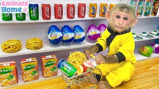 Bibi goes shopping in Kinder Joy Egg and noodles store|ANIMAL HOUSE BIBI