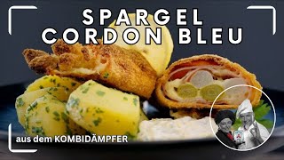 Spargel Cordon bleu mit Petersilkartoffel und Schnittlauchsoße von Franz Stolz