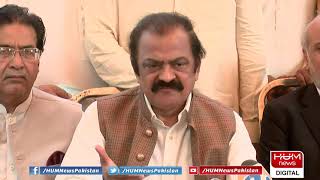 Leader PML-N Rana Sanaullah talks to media