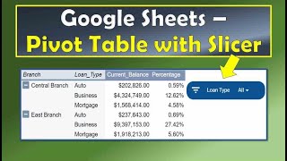 Google Sheets Pivot Table With Slicer