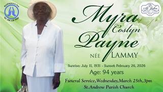 Live Stream of Funeral Service for Myra Coslyn Payne nee Lammy