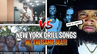 NEW YORK DRILL SONGS WITH THE SAME BEAT! ft. Notti Osama, Kyle Richh, Dthang Gz & MORE (REACTION)