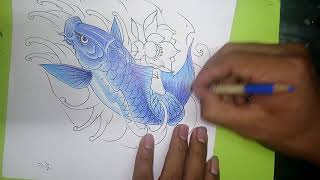 how to draw kio fish -kio fish drawing-drawing tattoo-