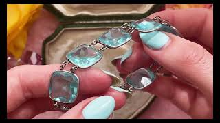 Antique Paste Bracelet (Paraiba Tourmaline / Aquamarine Paste) #8118