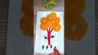 Orange Tree l Orange Carving ideas #fruitcuttingskills #cookwithsidra #diycrafts #art #fruitgarnish