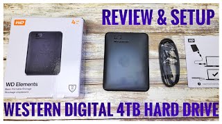 REVIEW \u0026 HOW TO SETUP WD 4TB Elements Portable External Hard Drive Windows 10