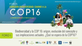 FORO 1 | Biodiversidad y la COP 16: origen, evolución del concepto ¿Qué se espera de la COP16?