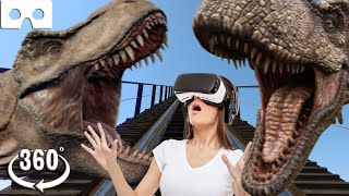 🔴 360° VR VIDEO Roller Coaster 🐾 Dinosaurs 🐾 Jurassic World 🐾 T-Rex Video