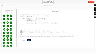 Java Programming Fundamentals Answer - Infosys Springboard Assessment