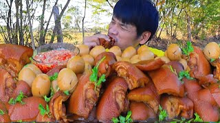 พะโล้หมูตุ๋นจิ้มซีฟู๊ดแกล้มผักสดแซ่บคักอีหลีครับพี่น้องMUKBANG EATING SHOW/โก้อีสานพาแดก