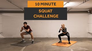 CHALLENGE YOURSELF | 10 MIN intense SQUAT WORKOUT (no equipment / no repeat) | #