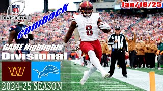 Washington Commanders Vs. Detroit Lions GAME 3rd-QTR Highlights | Divisional Playoffs NFL