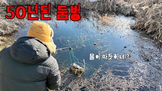 -18도에도 절대 얼지 않는 신비한 둠벙에 통발을 놓았더니! 드디어 잡혔다!