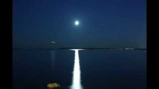 Time Lapse - Moon Setting - Midnight - Crescent Beach - by Gene Greenwood