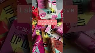 lakme lip love lip balms swatches all colours #makeuptalks #shorts #lipcareroutine