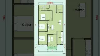 denah rumah 8×15 meter