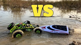 Wltoys 12427 vs High Speed RC Boat | Wltoys RC Car | RC Car vs RC Boat