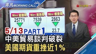 【非凡Morning Call】談判破裂 大陸揚言報復 貿易戰升溫 美國期貨重挫近1%│20190513