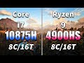 Core i7 10875H vs Ryzen 9 4900HS | Gameplay Benchmark Test