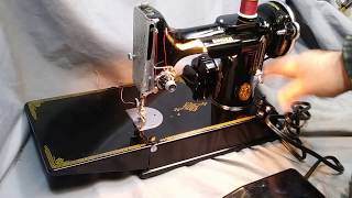 Nice Serviced Rewired Vintage 1939 Singer 221-1 Featherweight Sewing Machine Celtic Knot AF387284