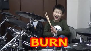 DEEP PURPLE 『BURN』DRUM COVER　叩いてみた　ちびドラマーみち　7歳 7y/o