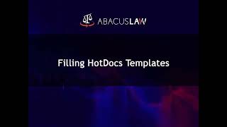 HotDocs Integration: Filling HotDocs Templates