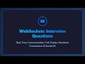 WebSockets Interview Questions | Real-Time Communication & Socket.IO Explained
