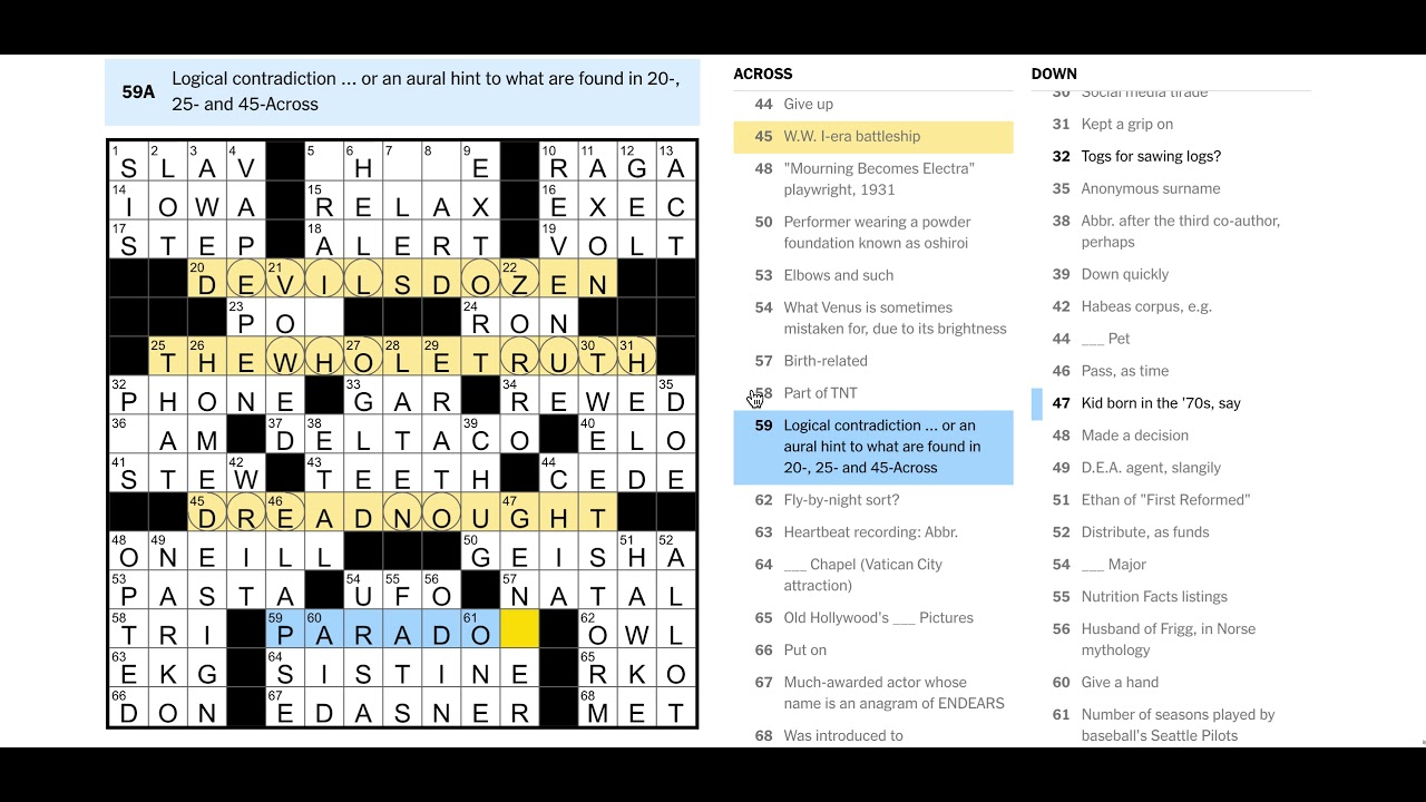 Wednesday 2/24/21 - NYT Crossword - YouTube