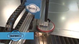 Spiro Florett Plasma Cutter featuring SpiroCAM software with advanced parametric shape HVAC library