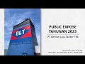 Public Expose | Pubex BLTA - Berlian Laju Tanker Tbk. 2023