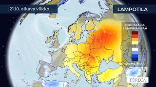 Kuukausiennuste lämpötiloista 15.10.2019