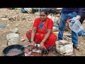 amazing big live fish cutting and claening kakinada fish market indian village lady fish cutting