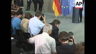 UN Sec-Gen and Merkel presser, Sudan, food crisis sots