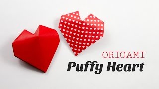 Origami Puffy Heart Instructions - 3D Paper Heart  - DIY - Paper Kawaii