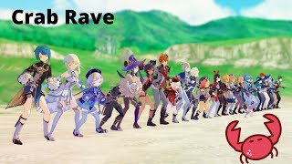 【MMD Genshin Impact】(almost) All character crab rave !!