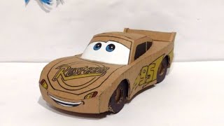 How to make Lightning Mcqueen with cardboard