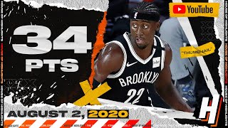 Caris LeVert 34 Points 7 Reb Full Highlights | Wizards vs Nets | August 2, 2020