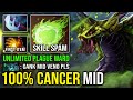 100% MID CANCER Unlimited Plague Ward First Item Midas Manta Style Right Click Venomancer Dota 2